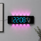 Curved Digital LED Wall Clock With RGB Ambient Backlight / Dual Alarms / Countdown Timer