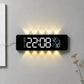 Curved Digital LED Wall Clock With RGB Ambient Backlight / Dual Alarms / Countdown Timer