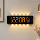 Curved Digital LED Wall Clock With RGB Ambient Backlight / Dual Alarms / Countdown Timer