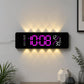 Curved Digital LED Wall Clock With RGB Ambient Backlight / Dual Alarms / Countdown Timer