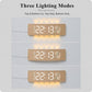 Curved Digital LED Wall Clock With RGB Ambient Backlight / Dual Alarms / Countdown Timer