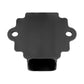 Black switch mounting bracket with two holes and central open rectangular housing