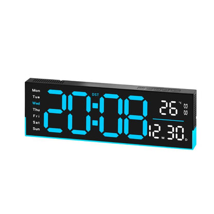 12.6 Inch LED Desk Clock Large Digital Wall Clock With RGB Ambient Light Temp / Date / Week / DST / Timer