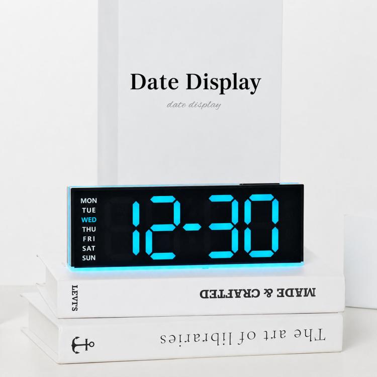 Digital Alarm Clock with Bottom Ambient Night Light with Dual Alarms, USB Output & Adjustable Volume