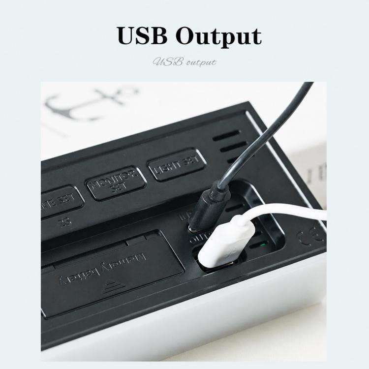 Digital Alarm Clock with Bottom Ambient Night Light with Dual Alarms, USB Output & Adjustable Volume