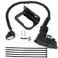 Black trailer wiring harness connector set with mounting bracket, plug socket, and fasteners