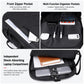 Black front zip travel laptop backpack with organizer pockets and phone sleeve