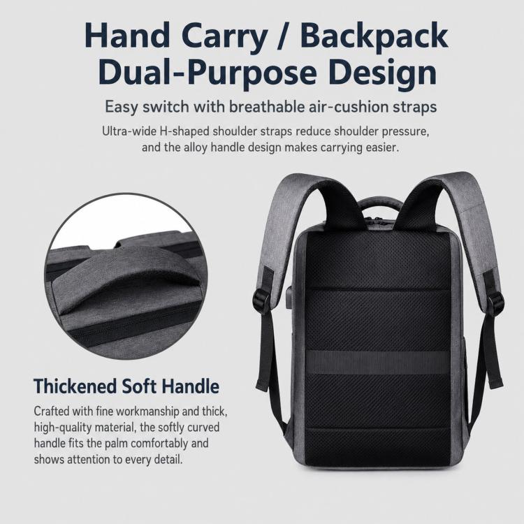 Black laptop backpack with top handle and padded adjustable shoulder straps