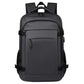 Black laptop backpack with top handle, front organizer pocket, and padded back straps