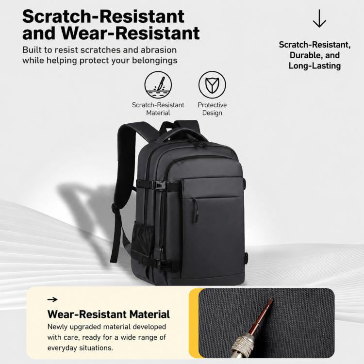 Black laptop backpack with multiple front pockets and reinforced carrying straps