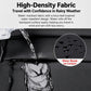 Black waterproof travel backpack fabric with water beading on surface