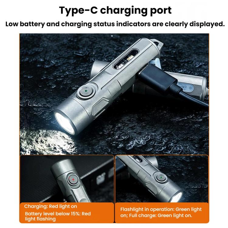 Mini Type-C Rechargeable High-Power Flashlight Keychain