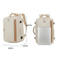 Beige travel backpack with size markings: 30cm x 25cm x 46cm