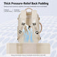 Beige backpack with padded back panel and adjustable shoulder straps