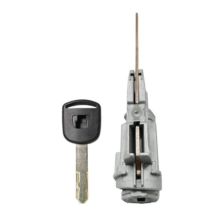 Ignition lock cylinder with key, black keyhead and metal housing