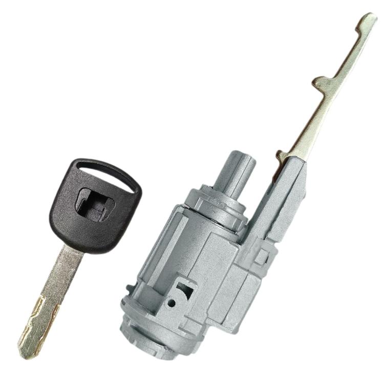 Ignition lock cylinder with metal keys, gray housing and black keyhead