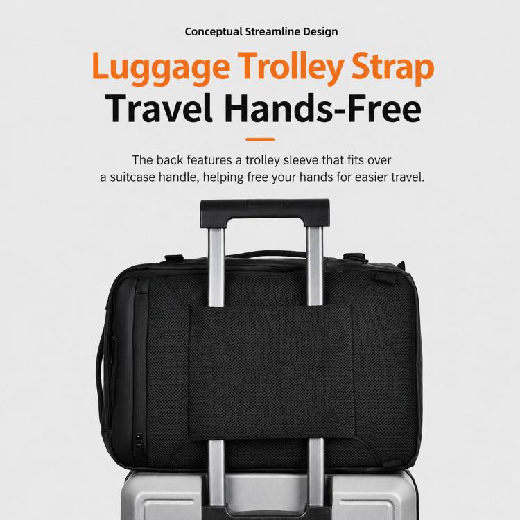 REMOID Travel Laptop Backpack Convertible Shoulder Bag With Luggage Strap