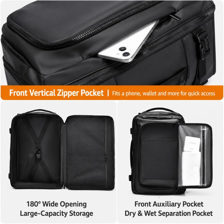 REMOID Travel Laptop Backpack Convertible Shoulder Bag With Luggage Strap