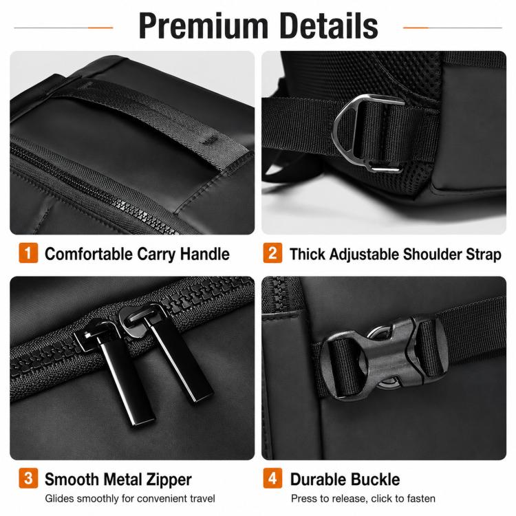 REMOID Travel Laptop Backpack Convertible Shoulder Bag With Luggage Strap