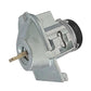 Door lock cylinder with key slot, gray metal body and black end cap, lock core