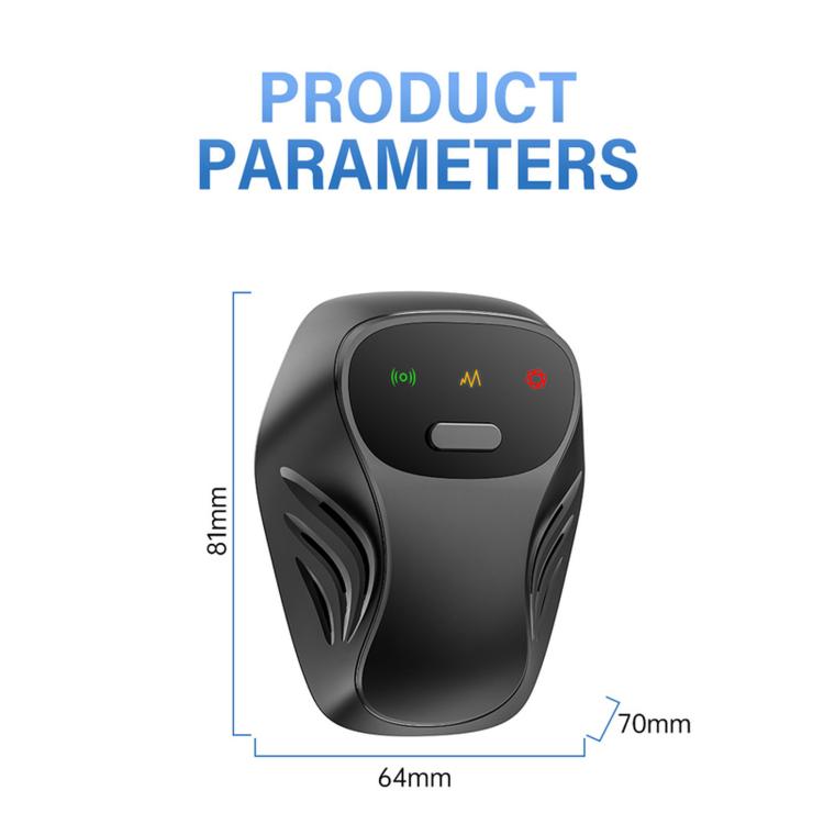 Black ultrasonic pest repeller plug-in device with LED indicator lights and control buttons