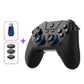 Wireless game controller, black with blue buttons and carbon-texture thumbsticks