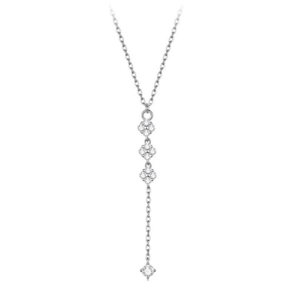 Lucky Four-Leaf Clover Y-Shaped Necklace Long Elegant Collarbone Chain, YIN132