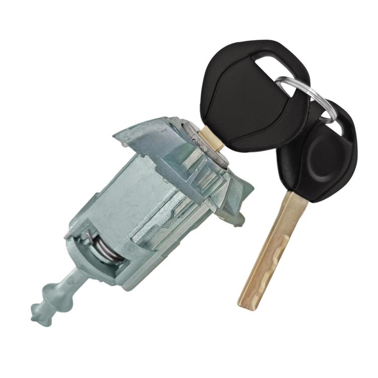Door lock cylinder with 2 keys for BMW X5 E53, metal lock body and black key fobs
