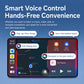 Wireless CarPlay adapter screen with smart voice control prompts and call buttons