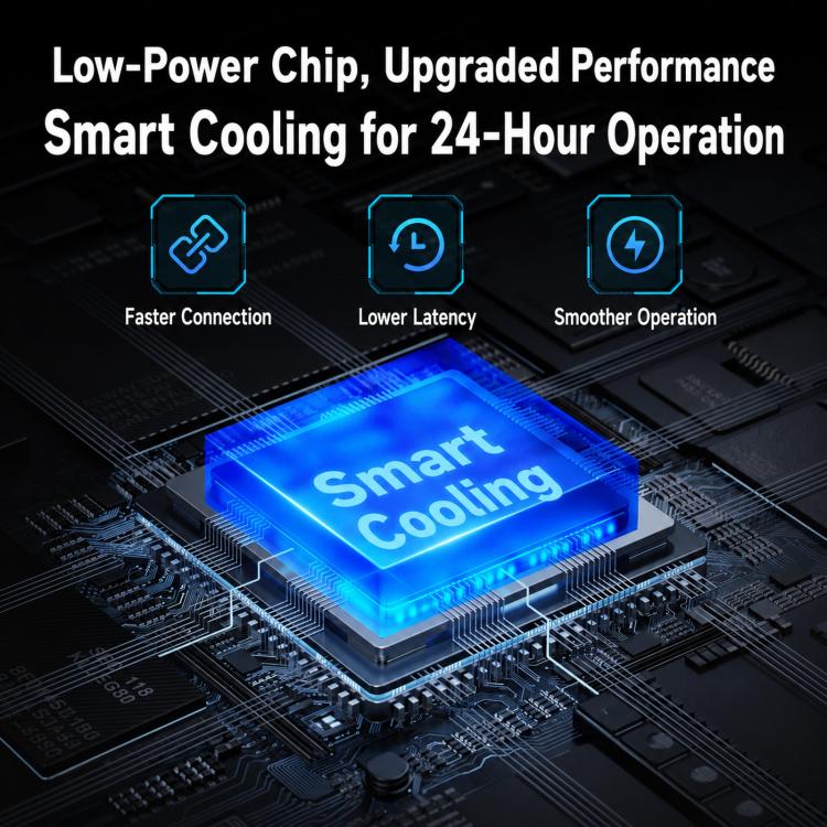 Wireless CarPlay adapter PCB with blue cooling chip and circuit traces
