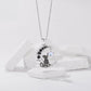 Moon Cat Brass-Plated White Gold Necklace, YIN136