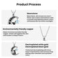 Moon Cat Brass-Plated White Gold Necklace, YIN136