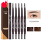 Dual-ended eyebrow pencil set with spoolie brush, assorted deep brown eyebrow pencils.