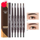 Dual-ended eyebrow pencil set with spoolie brush, multiple dark brown eyebrow pencils in a set.