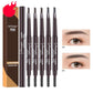 Dual-ended eyebrow pencil set with spoolie brush, swatches 03 and 04