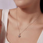 S925 Sterling Silver Heart Wing Moissanite Clavicle Necklace, MSN067
