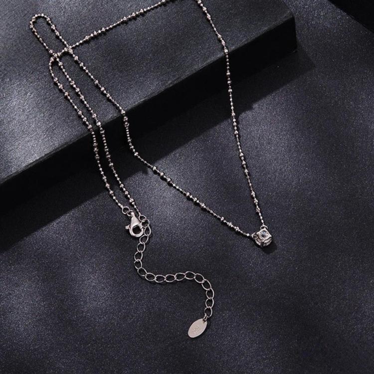 S925 Sterling Silver Moissanite Clavicle Necklace, MSN066