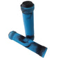Light blue bike handlebar grips with textured anti-slip pattern and end caps