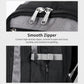 Black rolling backpack with smooth zippers and dual zipper pulls