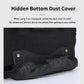 Black rolling backpack with hidden bottom dust cover over wheels