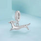 Running Dachshund Pendant, Copper Plated With White Gold Beads, YIC146