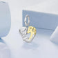 Heart-shaped animal charm pendant with loop bail and two-tone silver/gold finish