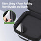 Black EV cable storage case interior lining and foam padding, green charging logo on lid