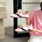 Pink and white low-cut lace-up sneakers with black side stripe, women's flat casual shoes