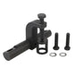 Black valve spring compressor tool with screws and circular retainer rings
