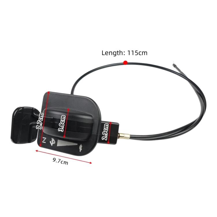 Throttle cable assembly with black control switch and attached wiring harness
