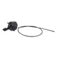 Throttle cable with black housing and long looped wiring lead
