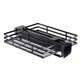 Black slide-out rack for closet storage with wire tiers and end handle