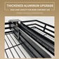 Slide-out closet pants rack with black metal slide rails and wire basket