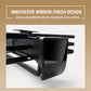 Slide-out closet pants rack with glossy mirror-finish end bracket and rails
